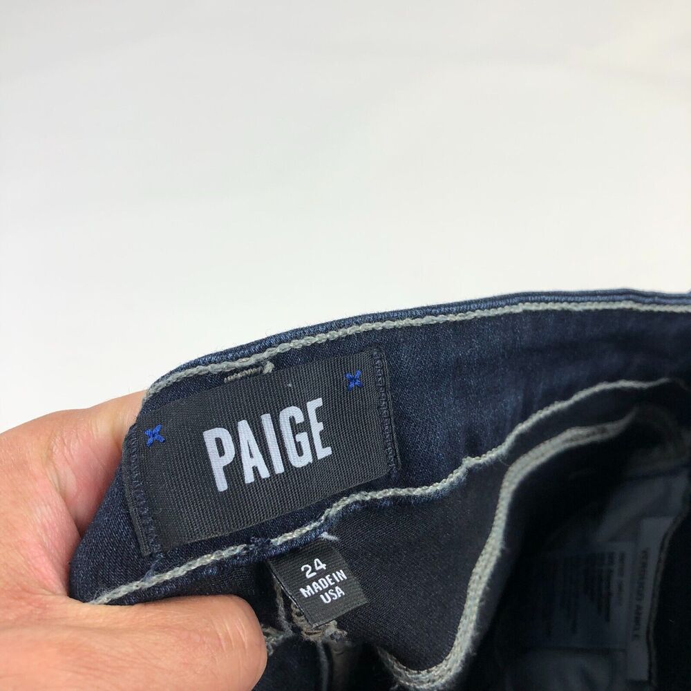 Paige 24 Tag (Actual 25W 28L) Verdugo Ankle Denim Stretch Mid Rise Jeans - Picture 6 of 7